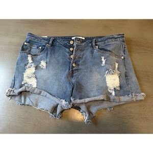 distressed blue ALMOST FAMOUS denim shorts size 13